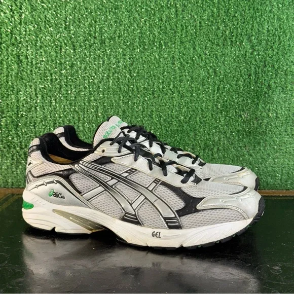 ASICS Gel-Solution Silver Grey Black Green TN622 Men’s Size 11.5 - Picture 3 of 6